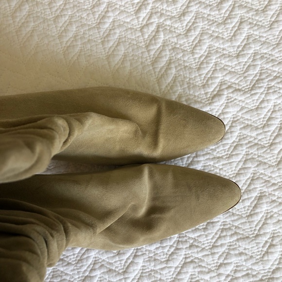 Banana Republic Suede Slouchy Tall Heeled Boot in Nutmeg Tan 7.5 Spain $299 - Picture 8 of 13